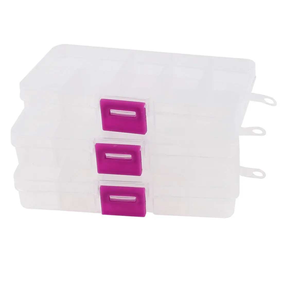 3pcs 10 Grid Electronic Component Parts Kits Plastic Storage Box Case