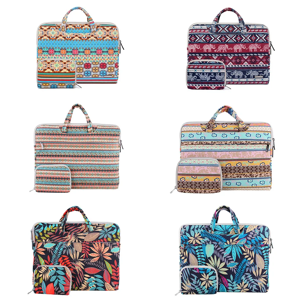 Fashion Laptop Bag for MacBook Air Pro 13 11 15 15.6 inch Canvas PC Notebook Case Laptop Sleeve Handbag for woman man Computer