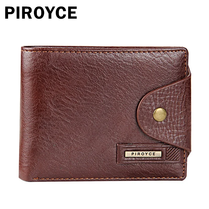 

Piroyce genuine leather men wallet women luxury brand new famous coins purse female wallets fashion designer card holder pocket