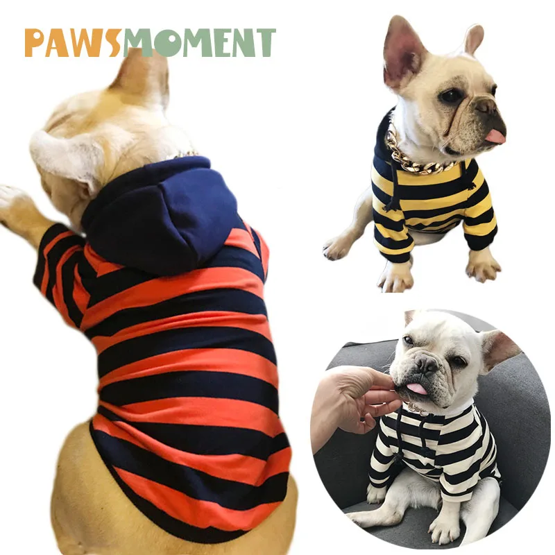 

Pet Hoodies Summer French Bulldog Clothes Spring Dog Clothes For Dogs for Small Dogs Chihuahua Pug Costume Dog Striped Sweater