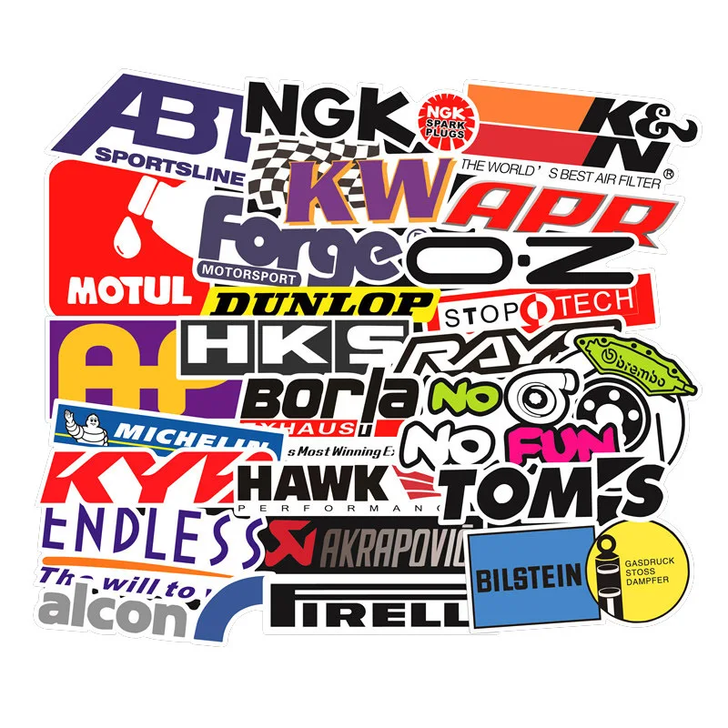 

103PCS Racing Car Stickers Car Styling JDM Waterproof Sticker to DIY Motocross Racing Helmet Skateboard Bicycle Laptop Luggage