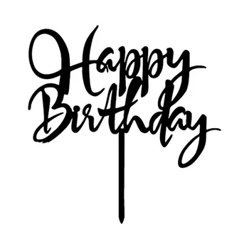 

Happy Birthday Acrylic Cake Topper Birthday Party Baby Shower Cake Inserted Card Engraving Acrylic Festival Supplies W8573