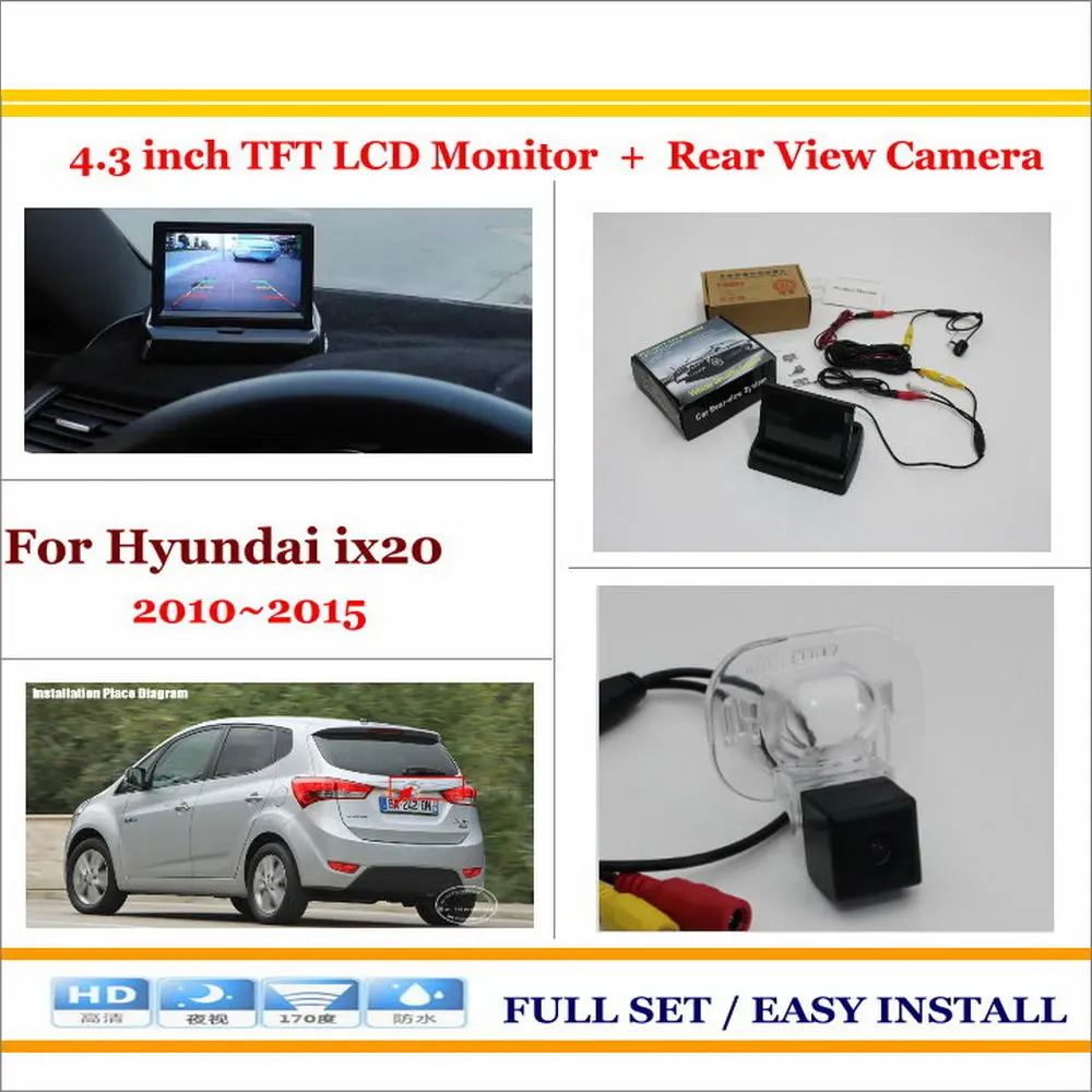 Liislee для Hyundai ix20 2010 ~ 2015 в автомобиль 4.3 "Цвет ЖК-дисплей Мониторы + заднего Резервное копирование Камера = 2 в 1 парк паркинг Системы