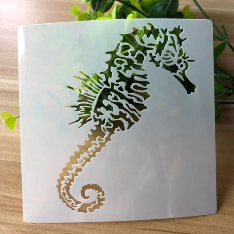 

Stencil Seahorse Openwork Painting Template Embossing DIY Craft Bullet Journal Accessories Sjablonen For Scrapbooking Reusable