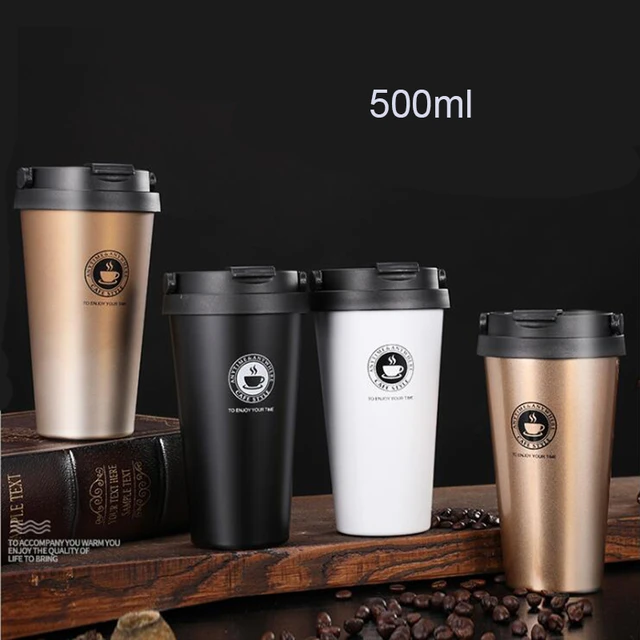 500 ML Hot Creative Stainless Steel Thermos Cup Simple Fashion Vacuum Coffee  Cup Travel Mugs With Cover For Men And Women - AliExpress