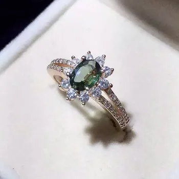 

Fidelity Natural 5*7mm sapphire Rings s925 sterling silver classic fine Jewelry for women party Natural blue green gemstone