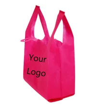 DFKC пользовательские сумки для покупок с логотипом на месте печать логотипа жилет-стиль сумки нетканые сумки сделать логотип сумки