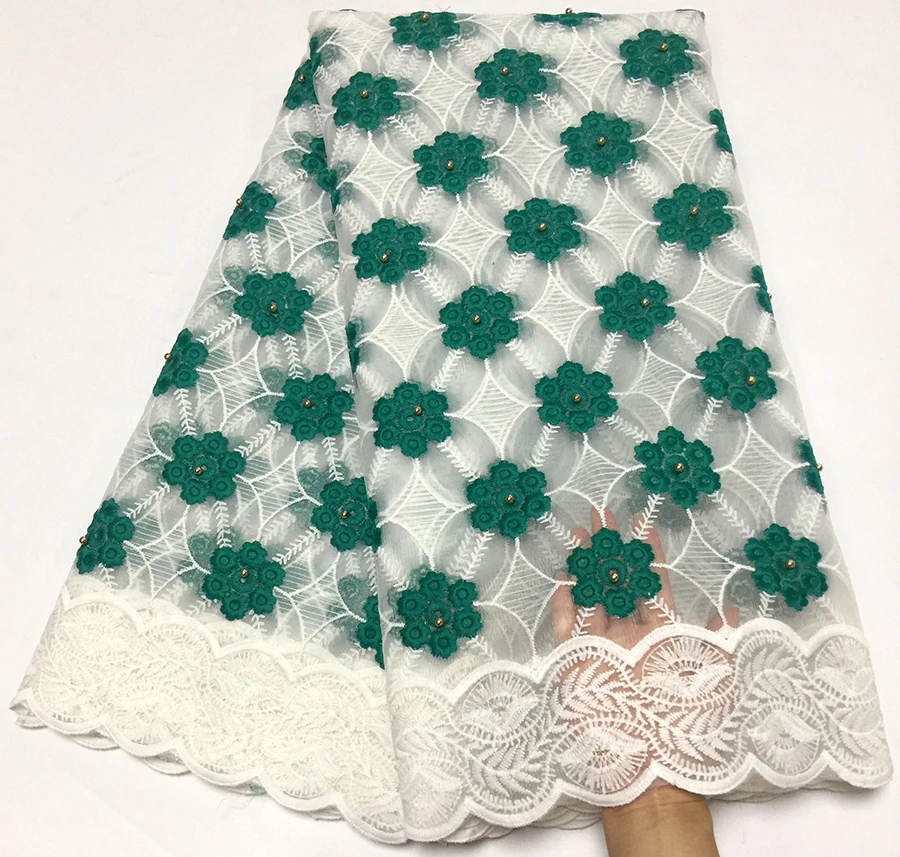 

Latest Style African Tulle milk silk Embroidery Lace Fabrics High Quality Green Net Lace Fabric For Wedding African Lace Fabric