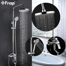 FRAP Shower Faucets high quality wall mounted shower mixers for bathroom shower faucets bath shower head set bathtub faucet taps frap bathroom shower faucet round square abs shower head bath shower mixers set with handshower wall mount shower arm y24010