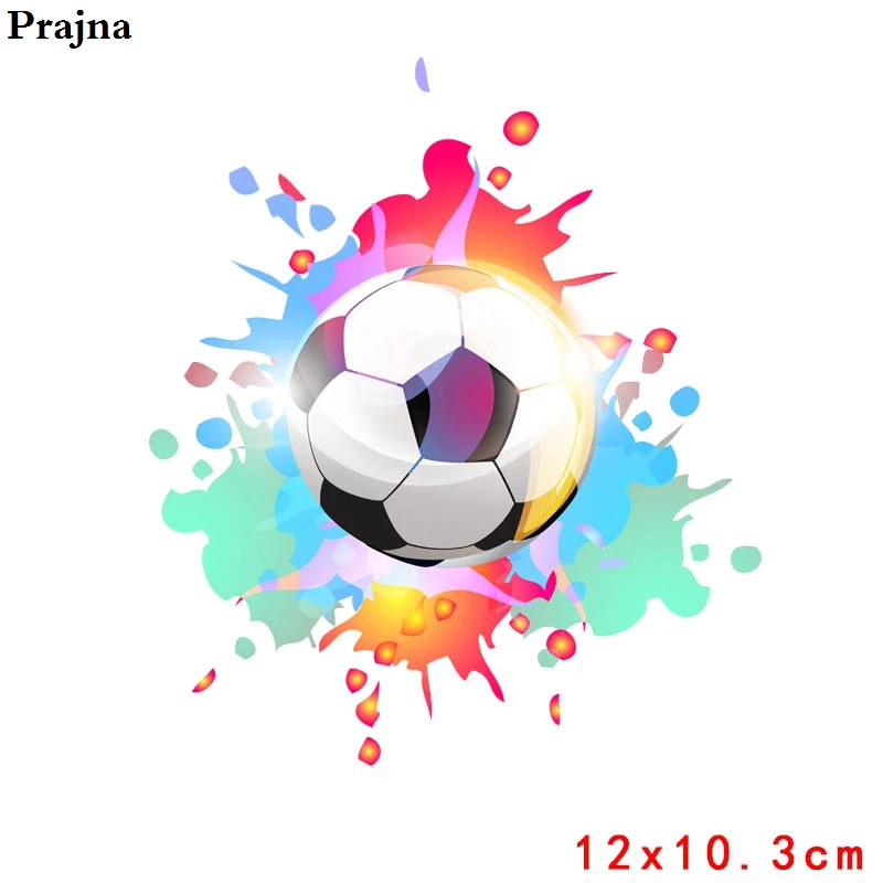 Prajna Fire Soccer железные нашивки DIY Футболка футболист теплопередача стираемые наклейки аппликация на одежду пальто для мальчиков - Цвет: Антикварная бронза