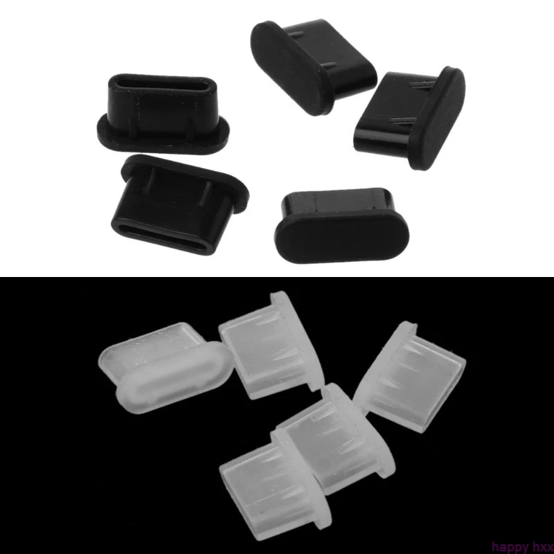 

New 5PCS Type-C Dust Plug USB Charging Port Protector Silicone Cover for Samsung Huawei Smart Phone Accessories