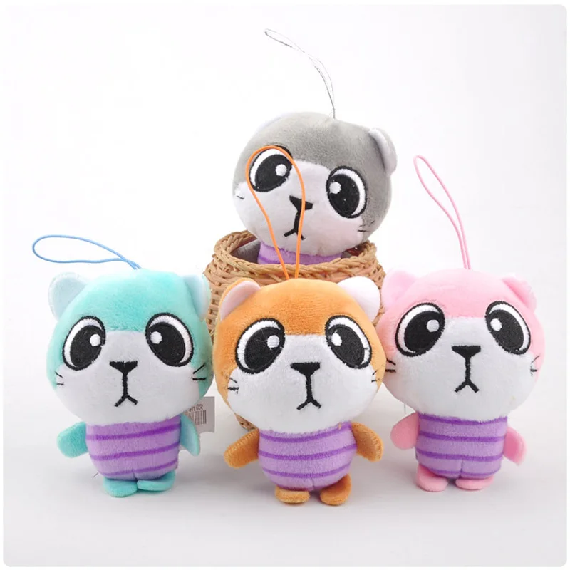

1PC 11CM Meng Big Eyes Cat Plush Toy Filled Cat Plush Doll Mini Cat Bag Pendant Doll Plush Animal Toy Car Decoration Gift