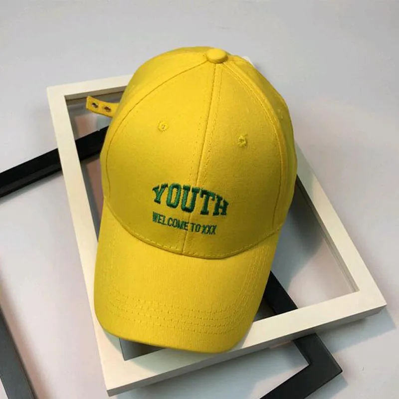 

Cap YOUTH embroidery yellow baseball cap for men women snapback casquette hat Casual dad hat summer travel lovers sun cap