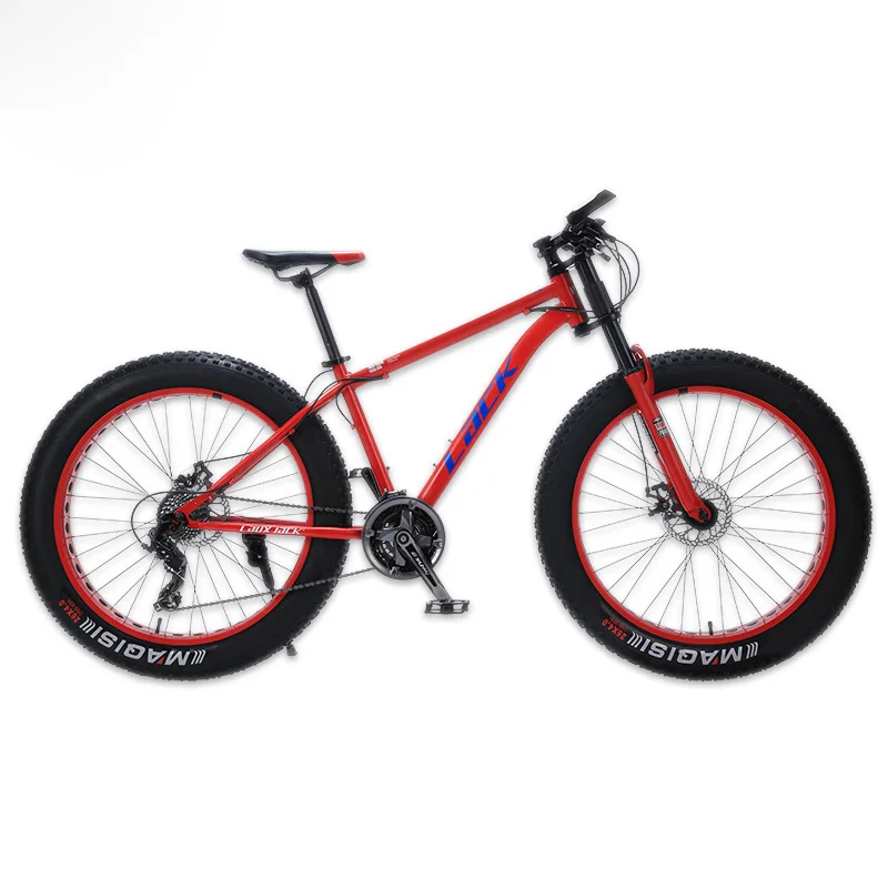 Clearance LACK Mountain Bike FatBike Steel Frame 24 Speed Shimano Disc Brakes 26"x4.0 Wheels Long Fork 0