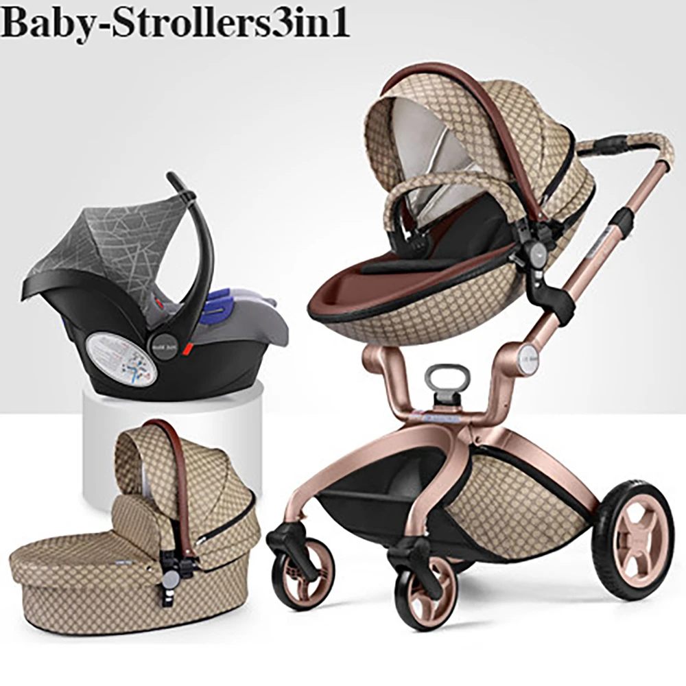 luxury pu baby stroller