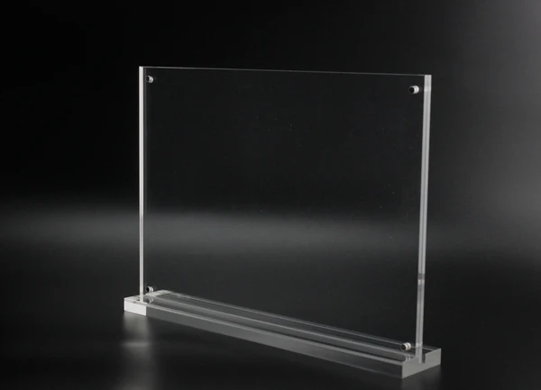 

A5 T Magnetic double size Poster display Label Holder Price Tag Card Photo Frame Desk Sign Holder Stand Table Acrylic Menu Stand