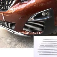 26 шт. нержавеющая сталь средняя решетка гриль и передняя противотуманная фара крышка отделка для peugeot 5008