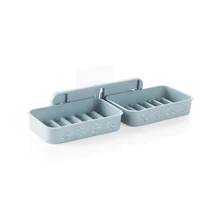 Bathroom Wall Mounted Soap Dish Drainer Box Storage Plate Tray Case Soap Holder Bathroom Storage Rack Drying Shelf