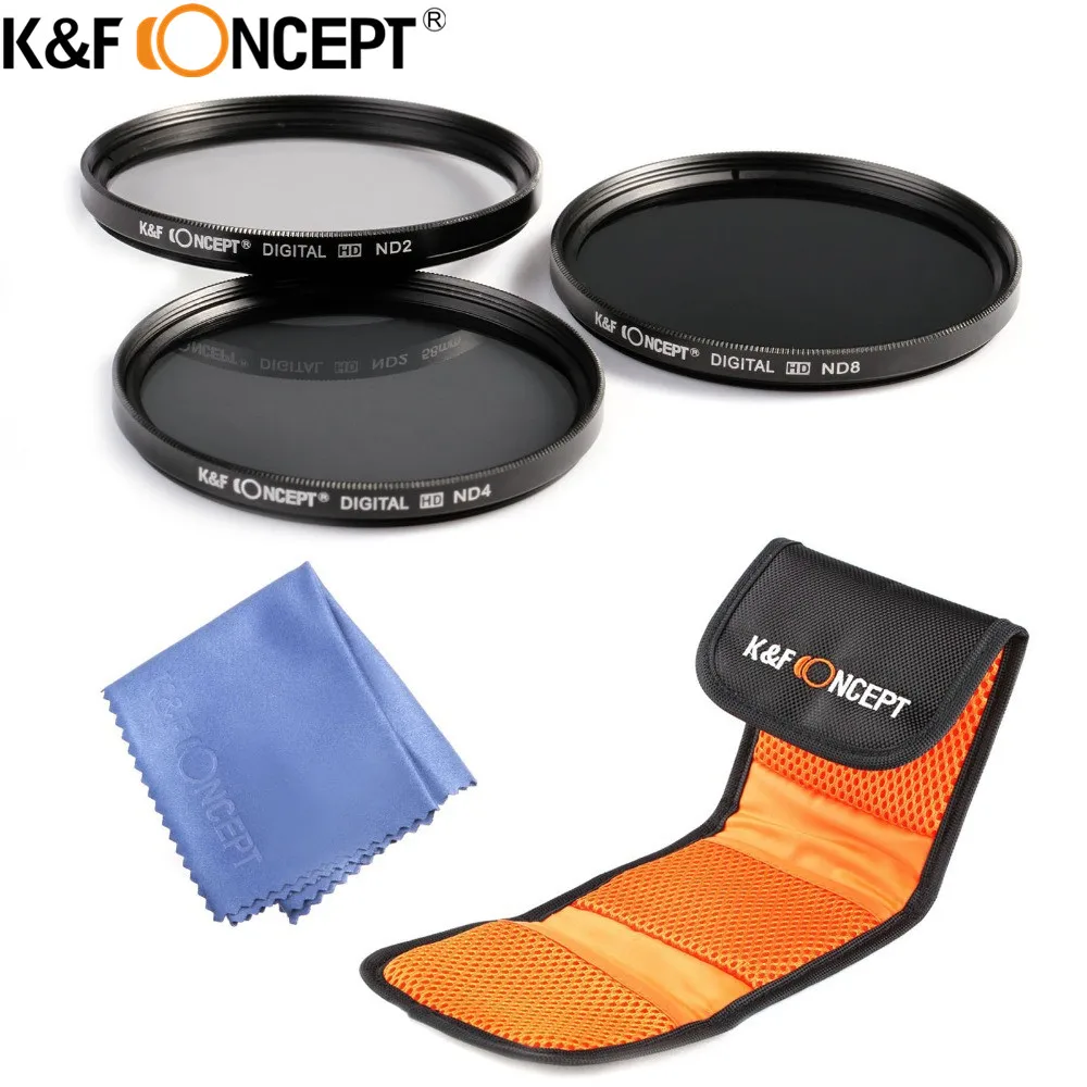 K&F CONCEPT 55mm Camera Filter Set ND2 ND4 ND8 Fader ND Neutral Density