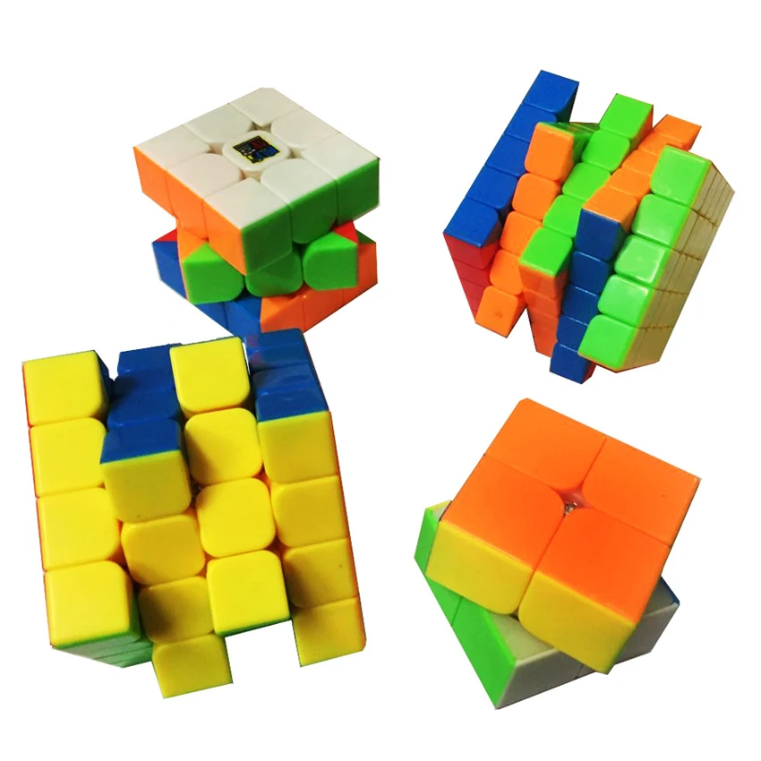 Набор скоростных кубиков, Moyu Mofang Jiaoshi MF2S 2x2 MF3S 3x3 MF4S 4x4 MF5S 5x5 Stickerless Magic Cube 234 набор с подарочной коробкой