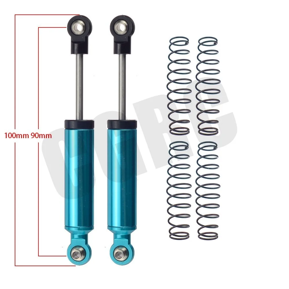 BLue 100mm 2pcs 2 шт. Alumiunm масляная подвеска амортизатор внутренние Пружинные амортизаторы 90 мм 100 мм 110 мм для Scx10 D90 Wraith Trx-4 90046 Rc автомобилей - Цвет: BLue 100mm 2pcs