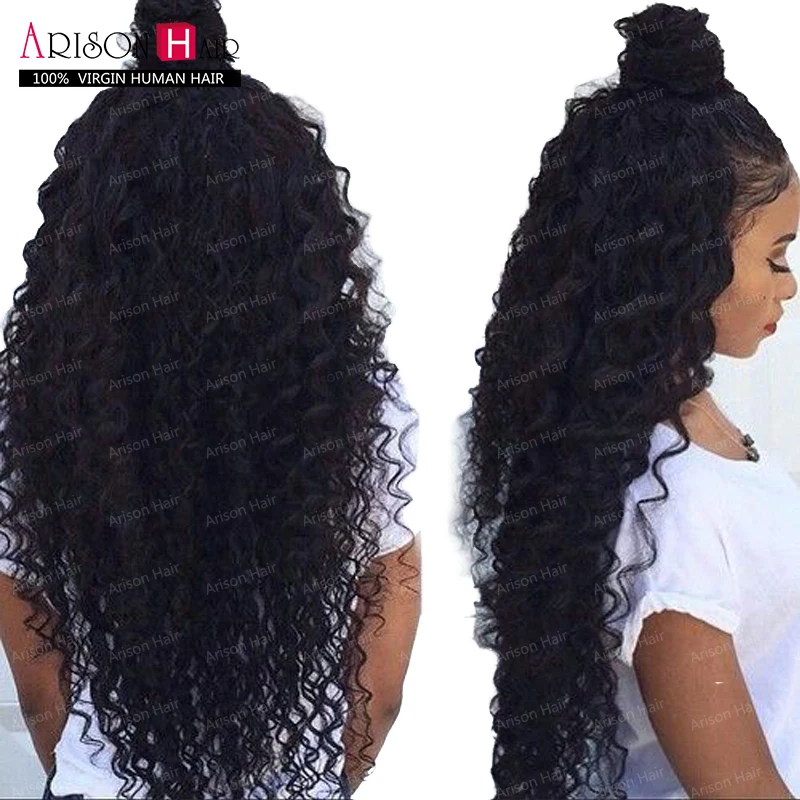 

Brazilian full Lace Wigs Water Wave Virgin Human Hair Glueless Full Lace Wigs Natural Hair Line With Baby Hair For Black Woman