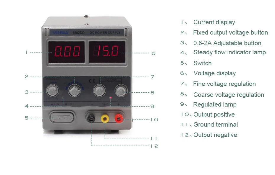 YIHUA 1502DD Mini Laboratory Power Supply Adjustable Digital For Phone Repair 15V 2A Voltage Regulator Switching DC Power Supply