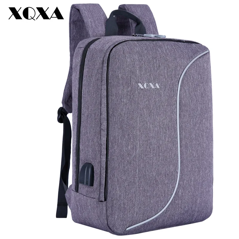 XQXA зарядка через usb Anti Theft рюкзак Для мужчин школьные сумки для подростков 15,6-17,3 дюймов Тетрадь рюкзак для ноутбука ежедневно Casaul Mochilas