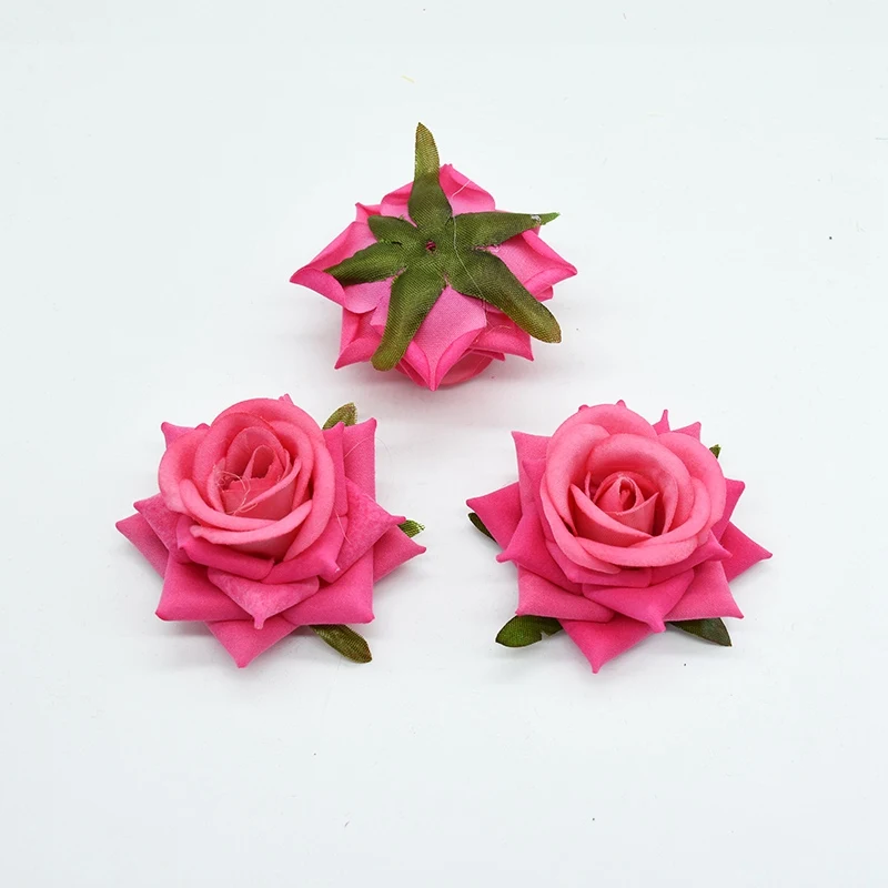 2 шт., высокое качество, шелковые розы, искусственные цветы на стену, сделай сам, подарок на день Святого Валентина, Рождественский венок, искусственные цветы для свадьбы, домашний декор - Цвет: rose red