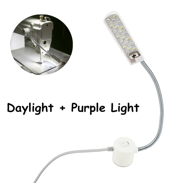 Double Light 1w 20pcs Led Sewing Gooseneck Work Lamp With Double Light 1w 20pcs Led Sewing Gooseneck Work Lamp With Daylight And Purple For Machine Working Tools