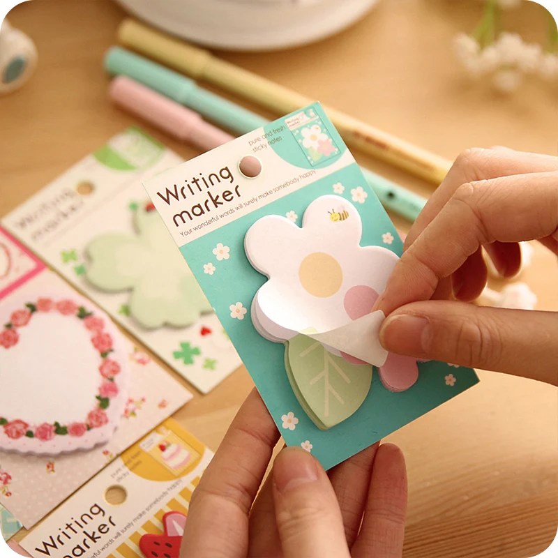 

Cake Clover Cute Kawaii Sticky Notes Memo Pad School Supplies Planner Stickers Paper Bookmarks Korean Stationery