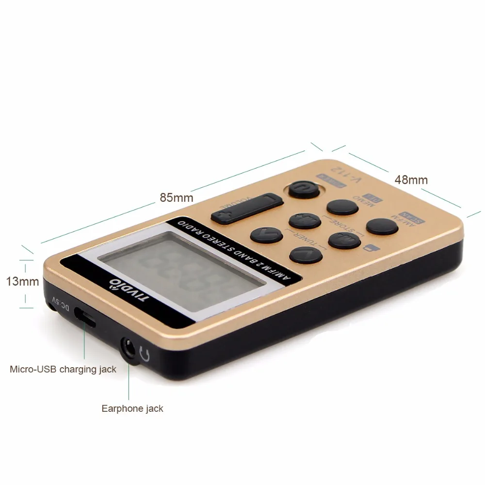 Retekess FM AM 2Band Radio Receiver Mini Pocket Rechargeable Battery W// Earphone