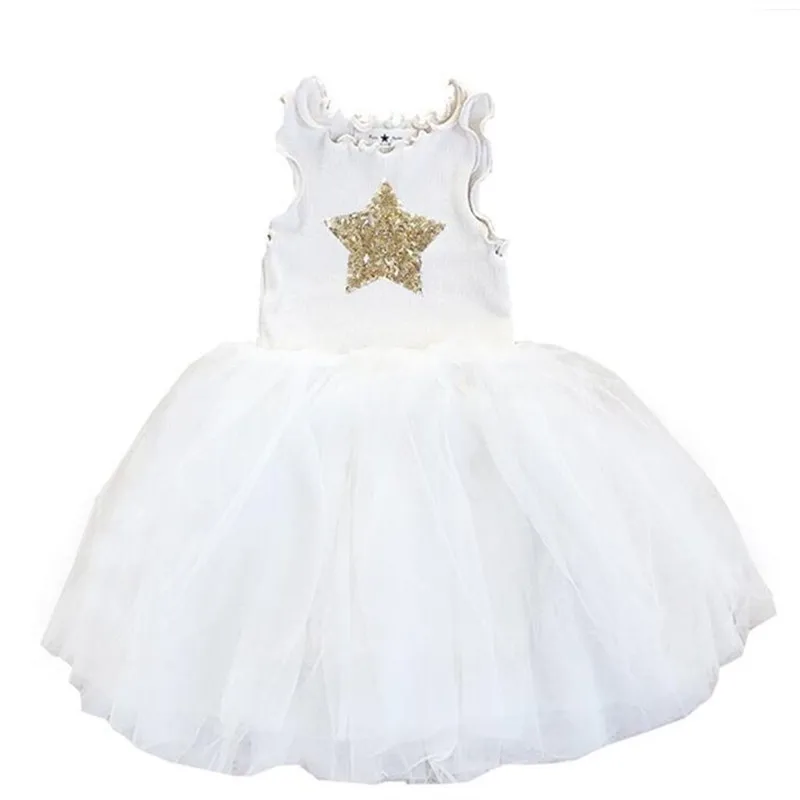 Летнее платье нарядное платье со звездами для девочек, детское платье принцессы бальное платье-пачка, Детские платья для девочек, одежда для девочек, Vestidos 8 T