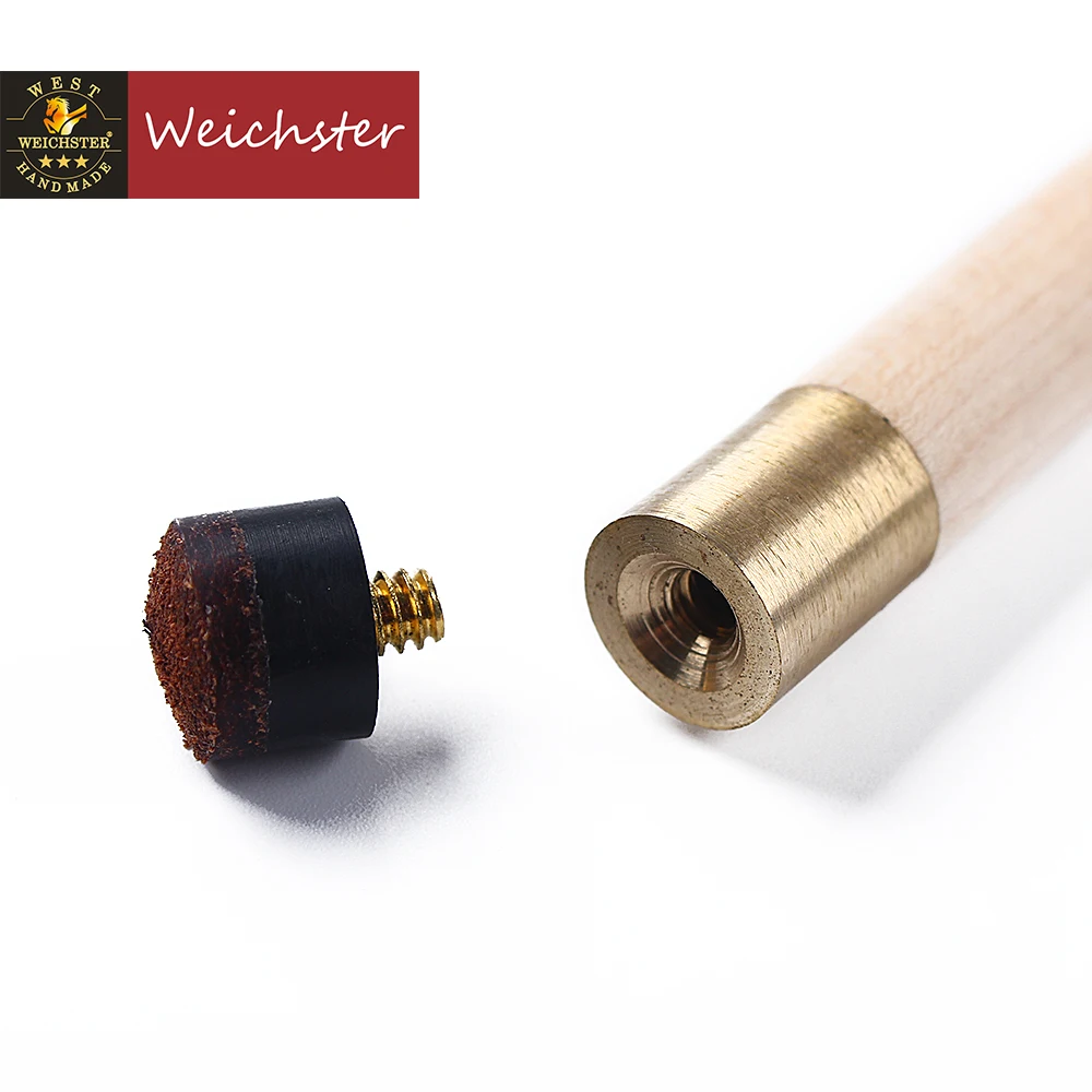 Weichster Billiard pool cue stick 1/2 maple wood shaft 58" 13mm screw on tip billiard shaft billiard bridge stick billiard cue tip