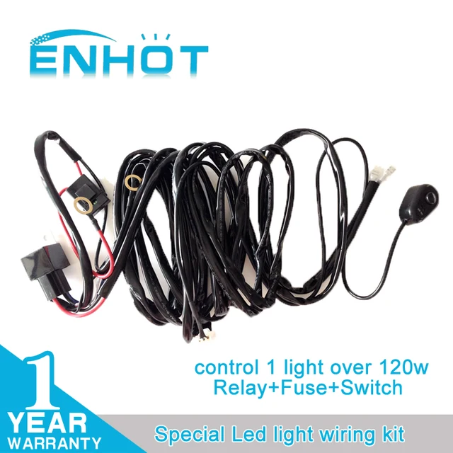 offroad led light bar wiring harness kit 12v 40a extension wire fuse