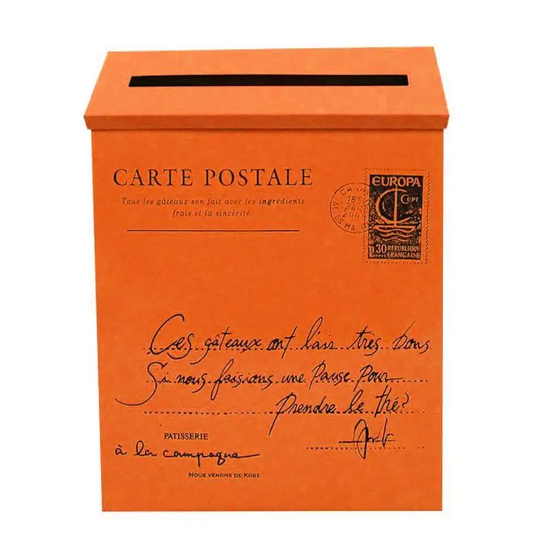 Пасторальный Стиль Настенный почтовый ящик листовой металл безопасная Почта Письмо почтовый ящик садовый орнамент почтовый ящик - Цвет: Orange