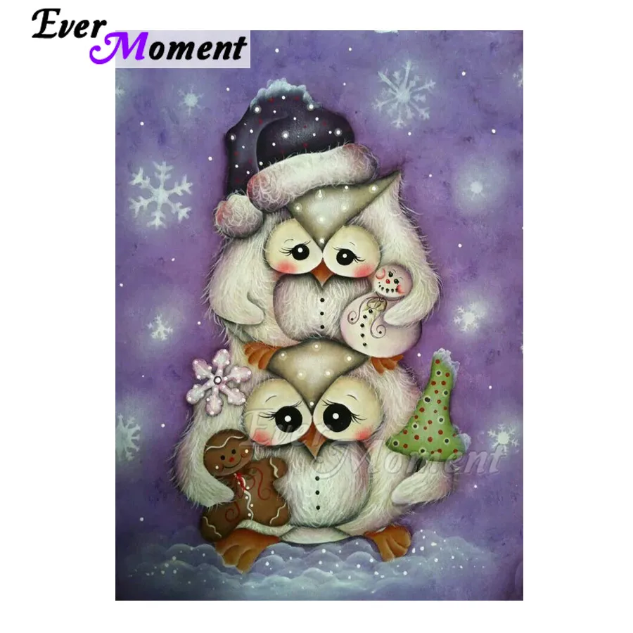 

Ever Moment Diamond Painting Owl Snowman Decoration For Home Cross Stitch Handmade Full Square Drill Diamond Embroidery ASF1097