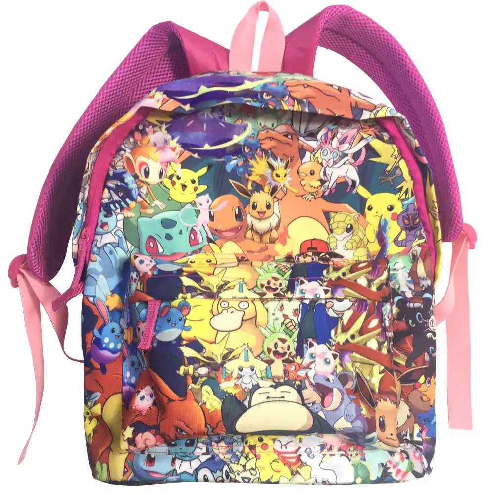 Pokemon Backpack Game Anime Pikachu Pink Casual Fashion For Girls