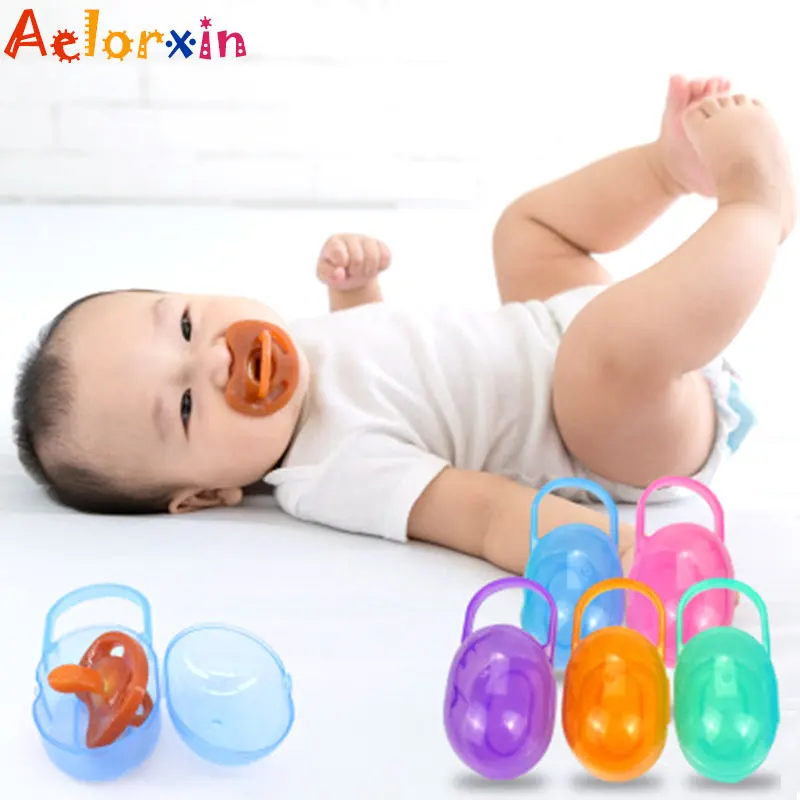 

1Pcs Solid Portable Baby Infant Kids Pacifier Nipple Cradle Case Holder Travel Storage Box Soother Safe Box Nipples Feeding Box