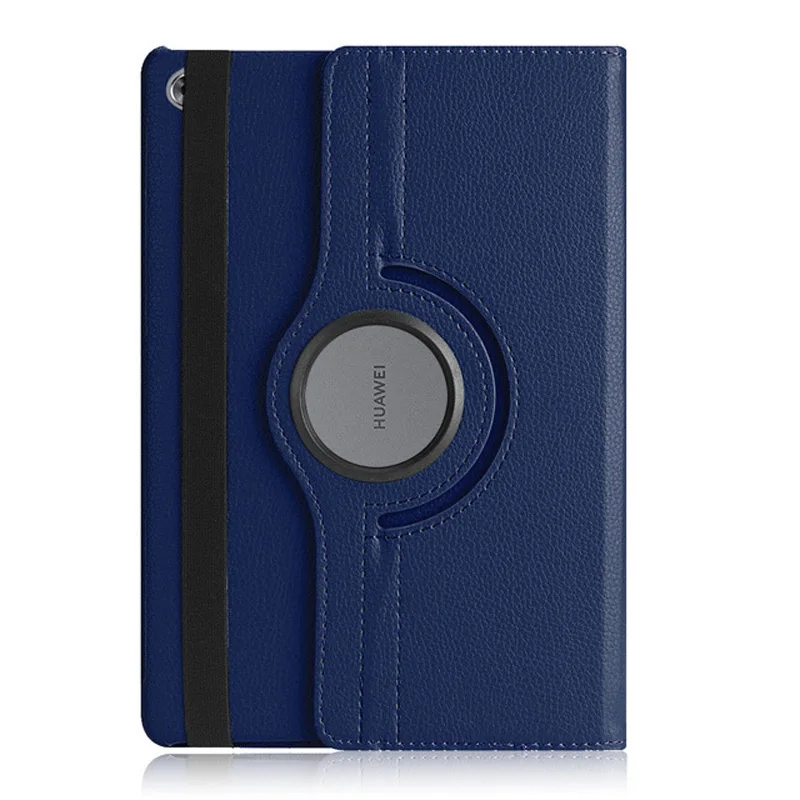 360 Rotating Case For Huawei MediaPad M5 Lite 10 Case BAH2-W09/W19/L09 10.1'' Tablet Smart Auto Sleep / Wake Stand Leather Cover - Цвет: Dark Blue