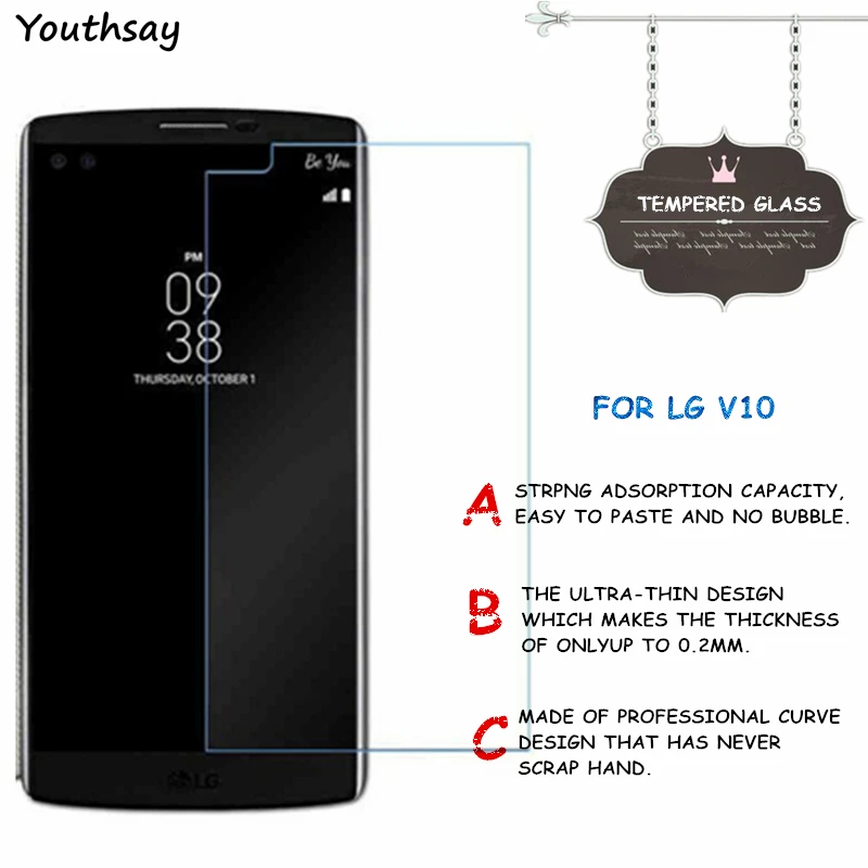 2 шт. закаленное стекло для LG V10 защита экрана защитная пленка H900 H901 F600 H968 Youthsay |