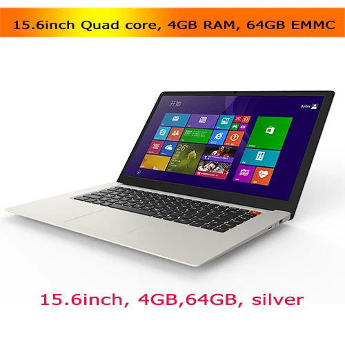 15,6 дюймов дешевые ноутбуки 4 Гб 64 Гб EMMC Atom X5 Z8350 четырехъядерный процессор bluetooth HDMI Windows 10 нетбук ноутбук - Цвет: 15.6inch 4G 64Gsilve