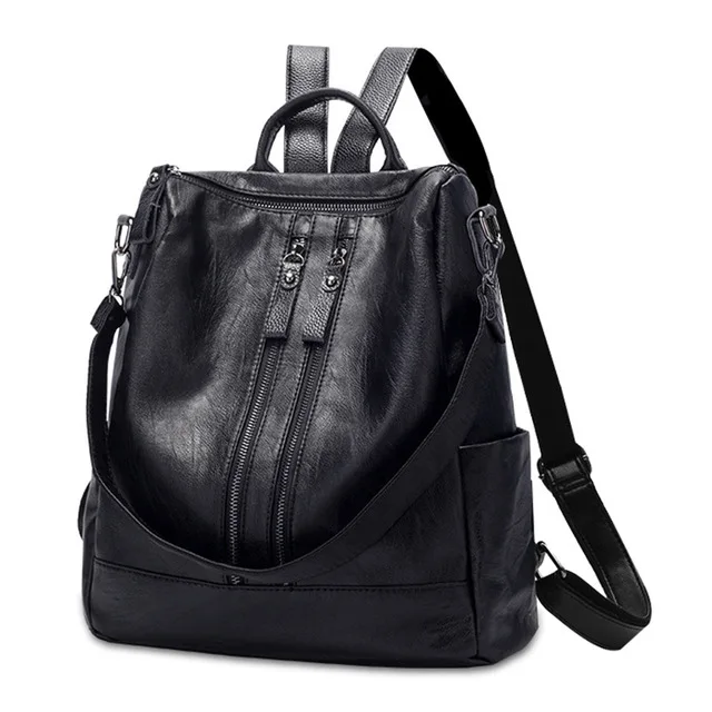 Mochila mujer, рюкзак, сумка, новинка, искусственная кожа, женский модный рюкзак, женская сумка, сумка для мам, mochila - Цвет: Черный