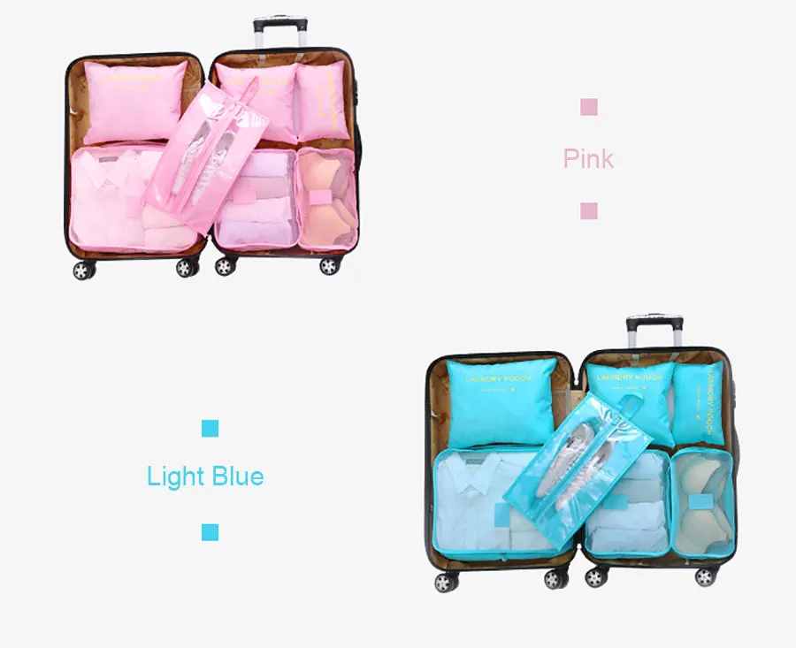 IUX, модная, многофункциональная, 7 шт., женская сумка для путешествий, нижнее белье, бюстгальтер, упаковка, куб, органайзер для багажа, сумка, семейные сумки для шкафа