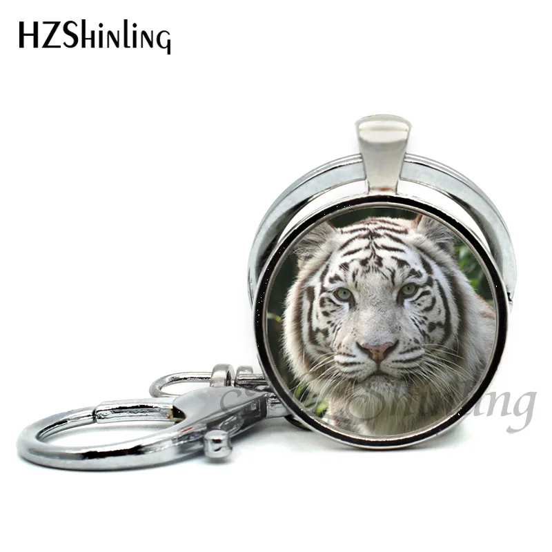2017 New Arrival Black White Tiger Pendant Keychains Wild Animal Jewelry Glass Cabochon Vintage Tiger Key ring Wholesale 2017 New Arrival Black White Tiger Pendant Keychains Wild Animal Jewelry Glass Cabochon Vintage Tiger Key ring Wholesale