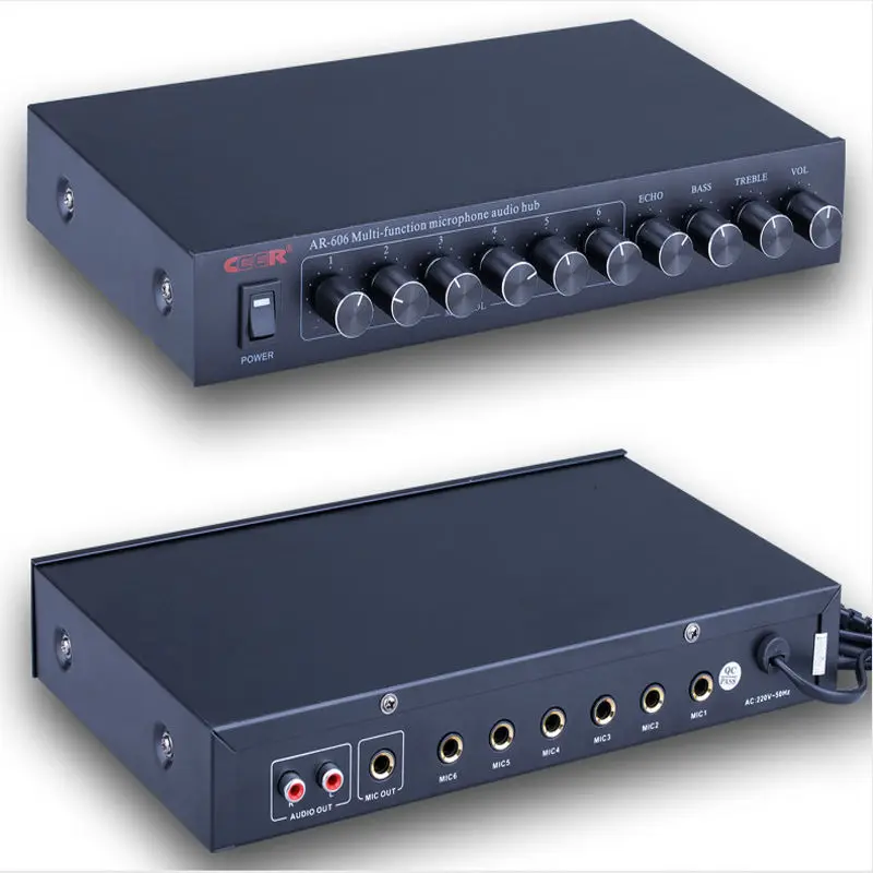 

CEER AR-606 Professional 6channels Audio Mixer Multi-functional conference system synthesizer the microphone hub