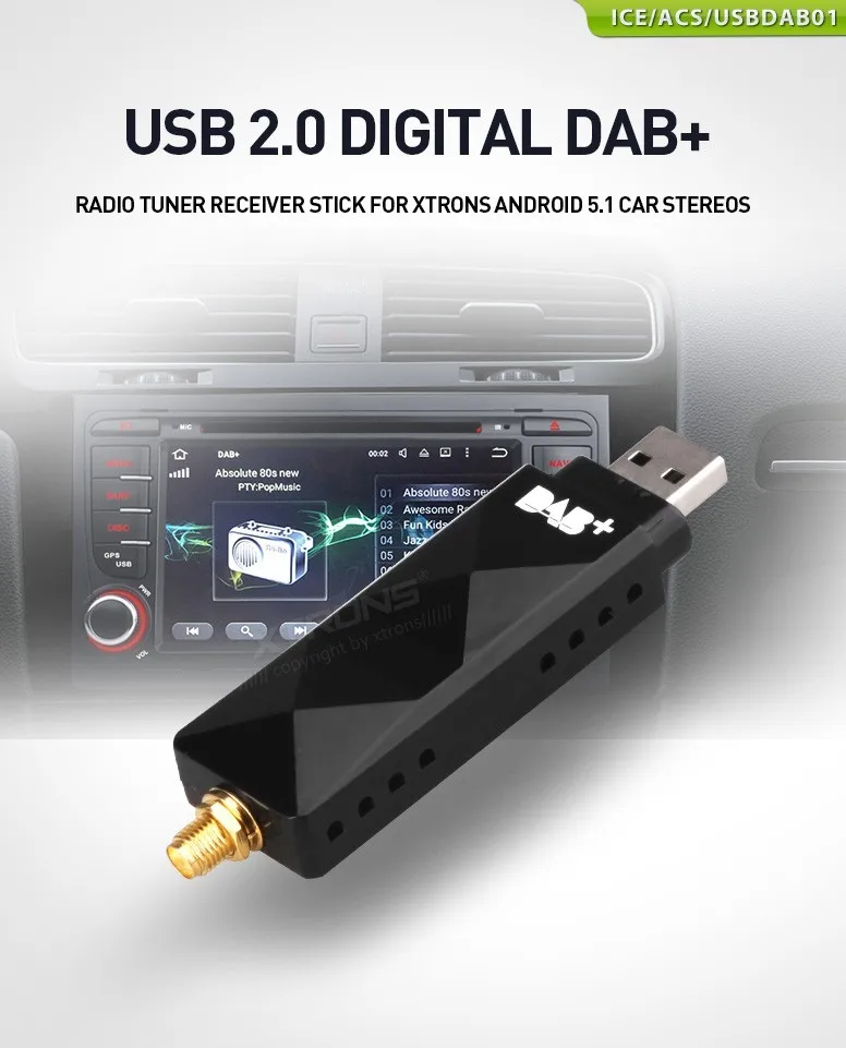 USB 2,0 цифровой DAB+ радио тюнер приемник палка для Android автомагнитолы