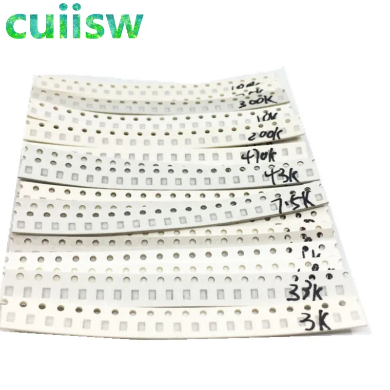 

0805 SMD Resistor Kit Assorted Kit 1ohm-1M ohm 1% 33valuesX 20pcs=660pcs Sample Kit