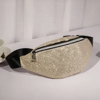 

Women Bling Sequins Waist Bag Messenger Chest Bag bolsa feminina Ladies Waist Pack Belly Bags Purse High Quality Belt Bags