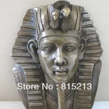 Bi00210 1" миловидная Бронзовый АРТ статуя ФАРАОНА ЕГИПТА Тутанхамона глава Стене Висит
